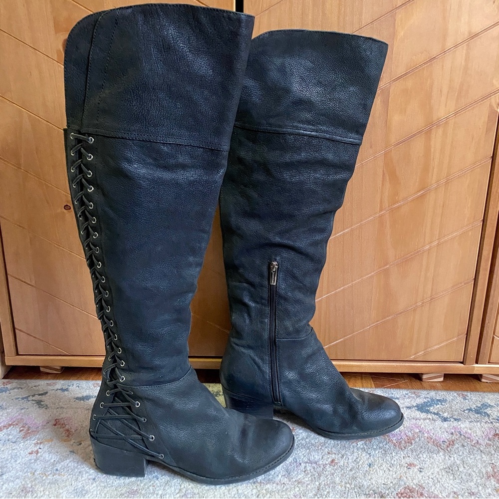 Vince Camuto lace up knee high boots